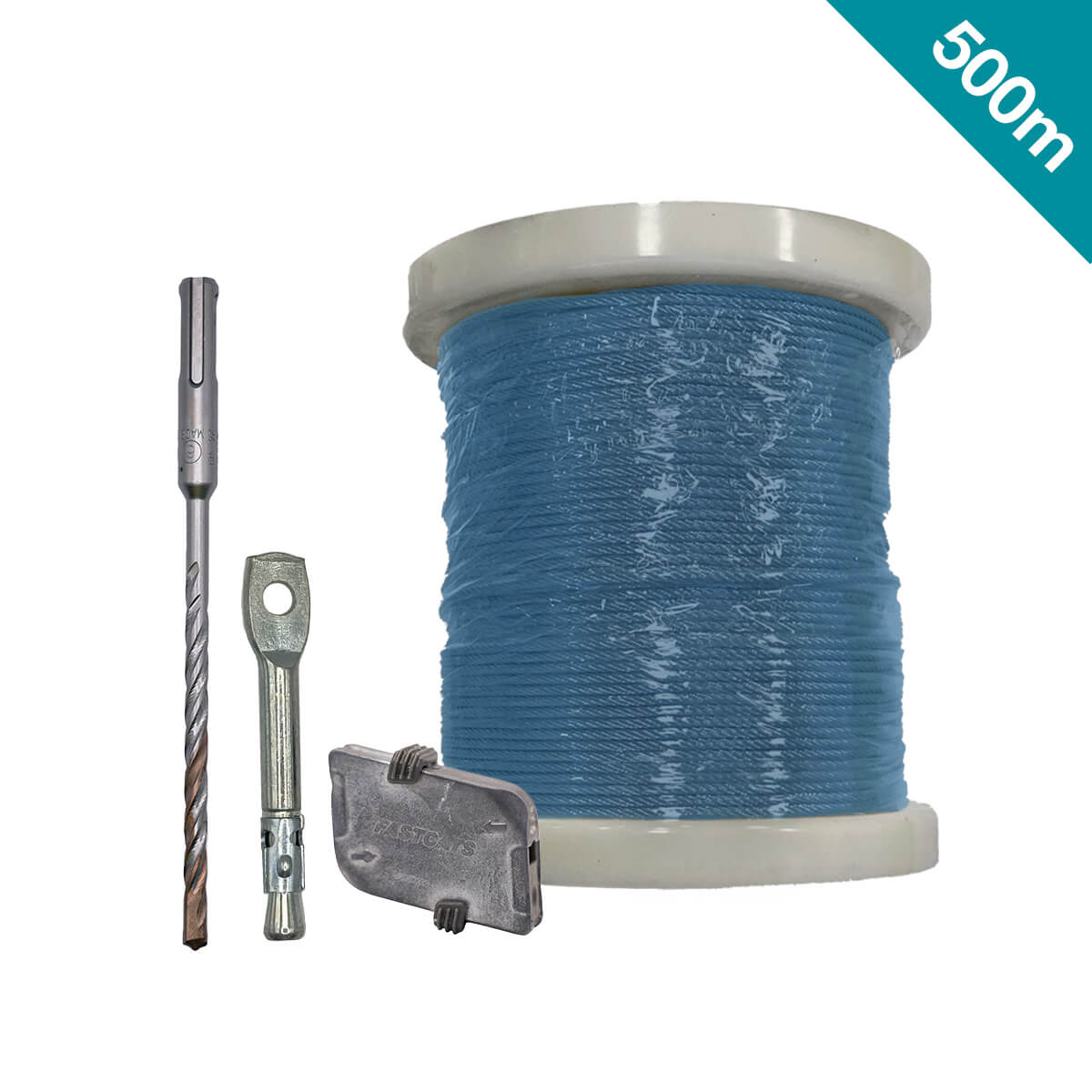 Fastcats Catenary Blue PVC Coated Kit with Anchors